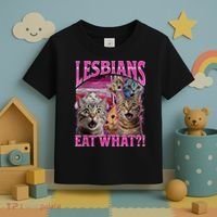 Lesbians Eat What Funny Offensive Cat Bootleg Sarcastic Toddler T-Shirt thumb 3