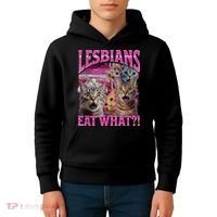 Lesbians Eat What Funny Offensive Cat Bootleg Sarcastic Kids Hoodie thumb 4