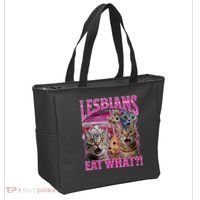 Lesbians Eat What Funny Offensive Cat Bootleg Sarcastic Tote Bag thumb 2