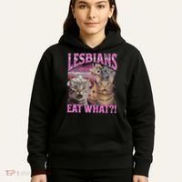 Lesbians Eat What! Funny Cat Lgbtq Pun Bootleg Gift Hoodie thumb 5