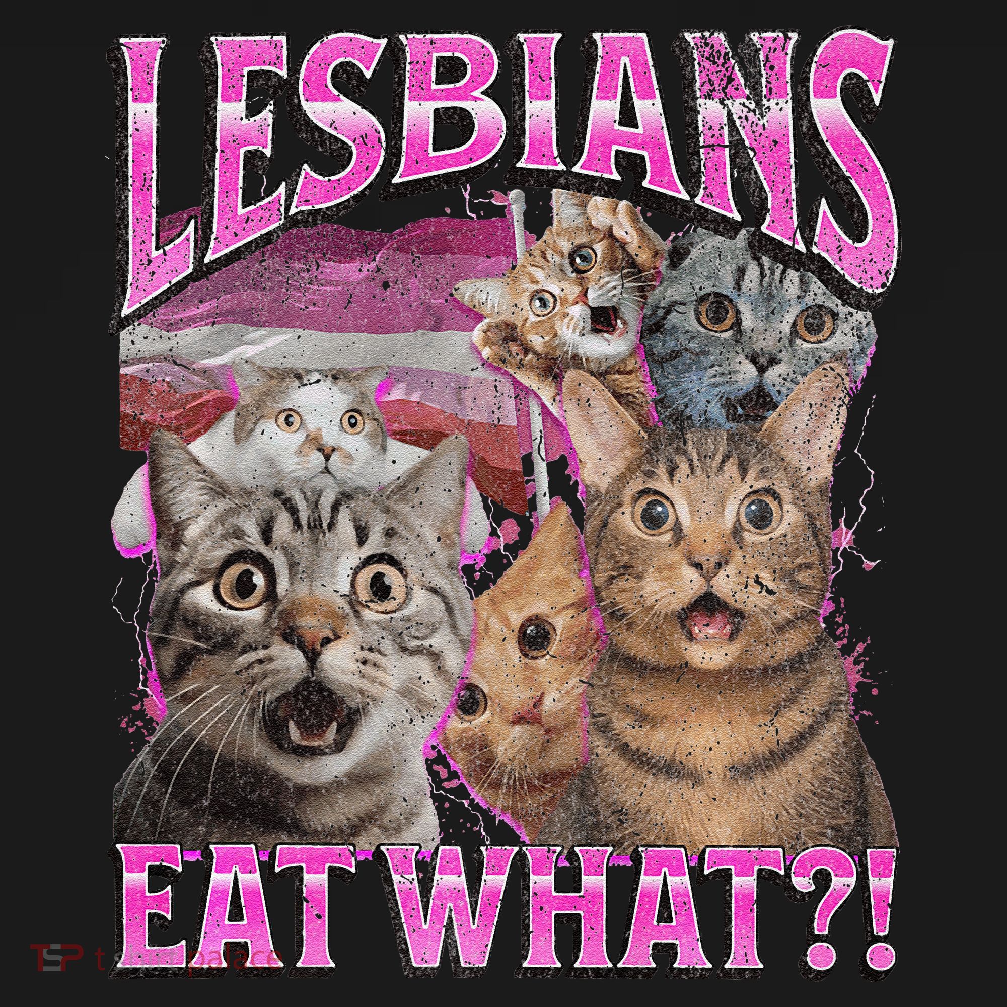 Lesbians Eat What! Funny Cat Lgbtq Pun Bootleg Gift Sweatshirt