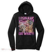 Lesbians Eat What! Funny Cat Lgbtq Pun Bootleg Gift Women's Hoodie thumb 0