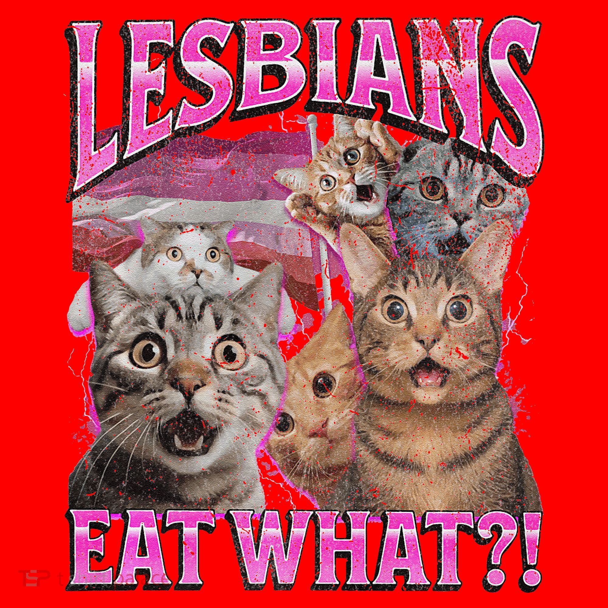 Lesbians Eat What! Funny Cat Lgbtq Pun Bootleg Gift Santa Hat