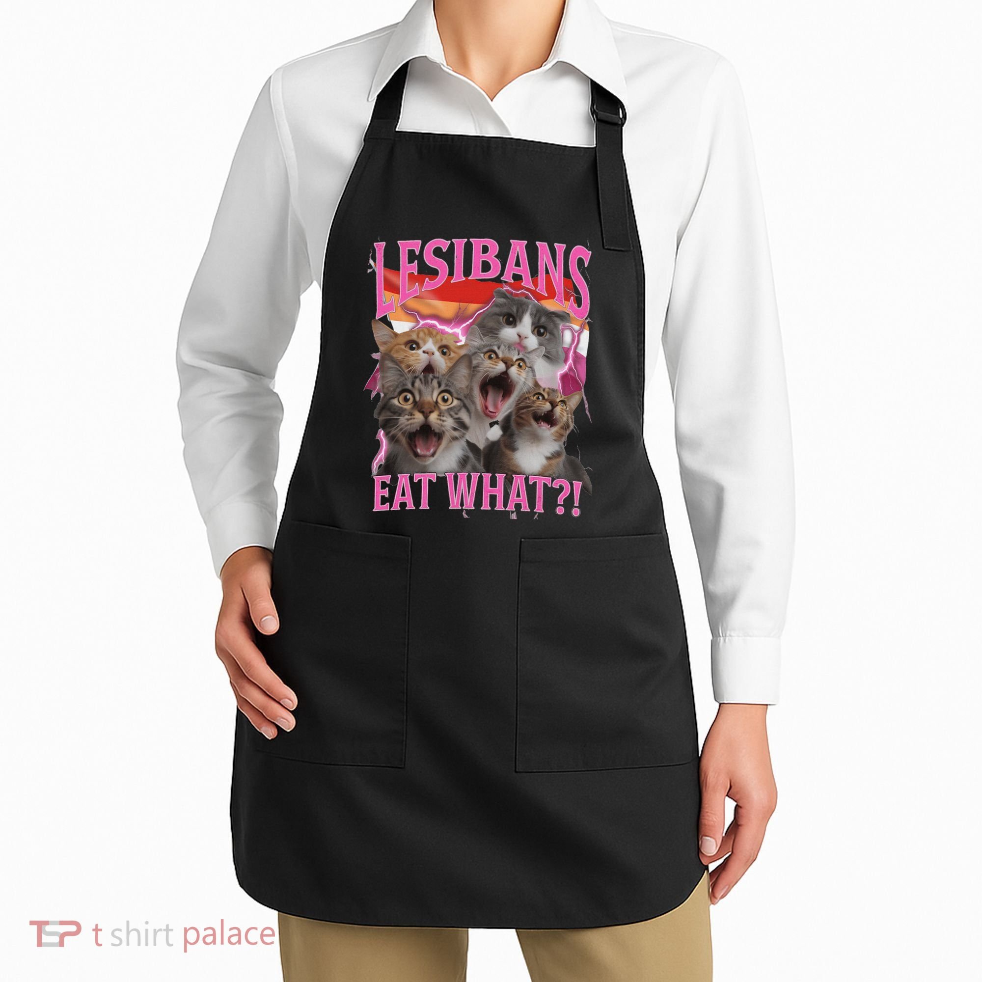 Lesbians Eat What Funny Offensive Cat Unhinged 90s Meme Apron