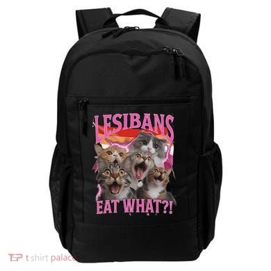 Lesbians Eat What Funny Offensive Cat Unhinged 90s Meme Backpack