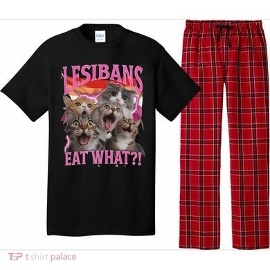 Lesbians Eat What Funny Offensive Cat Unhinged 90s Meme Pajama Set