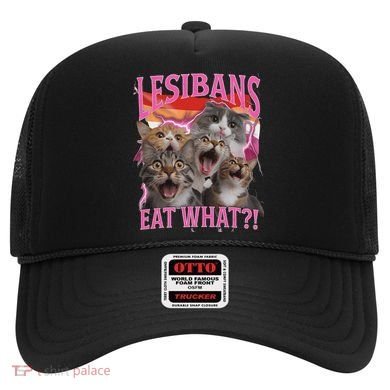 Lesbians Eat What Funny Offensive Cat Unhinged 90s Meme Hat