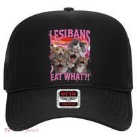 Lesbians Eat What Funny Offensive Cat Unhinged 90s Meme Hat thumb 0