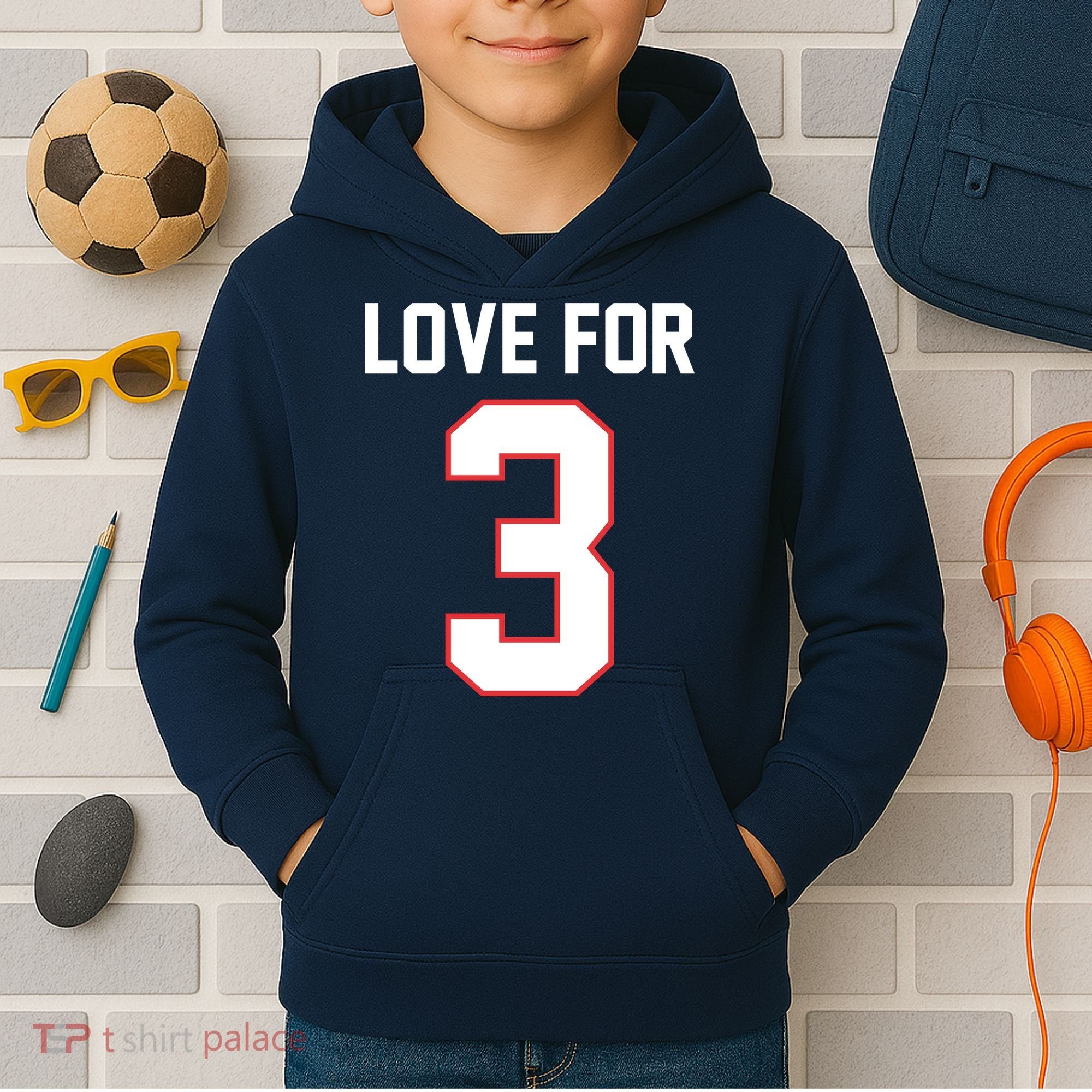 Love For 3 Buffalo Football Tribute Kids Hoodie