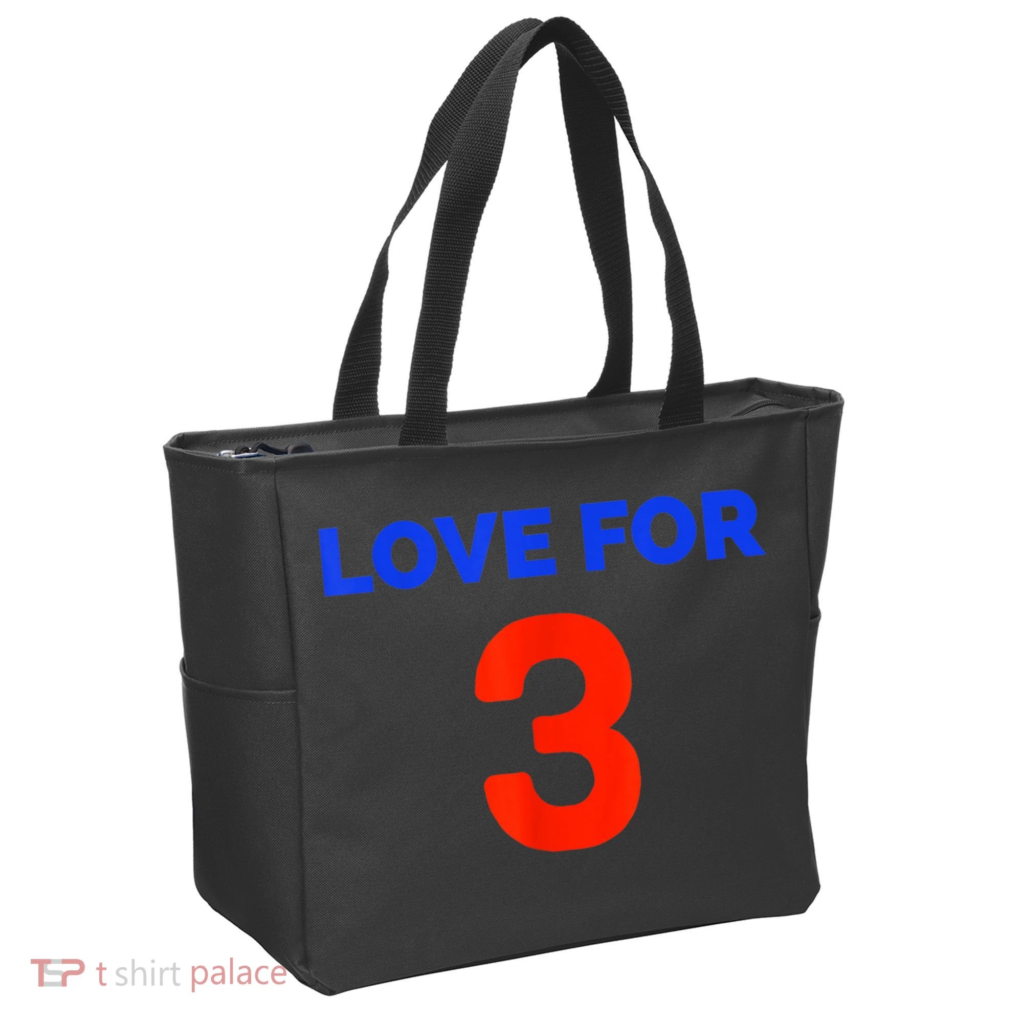 Love For 3 Football Tote Bag