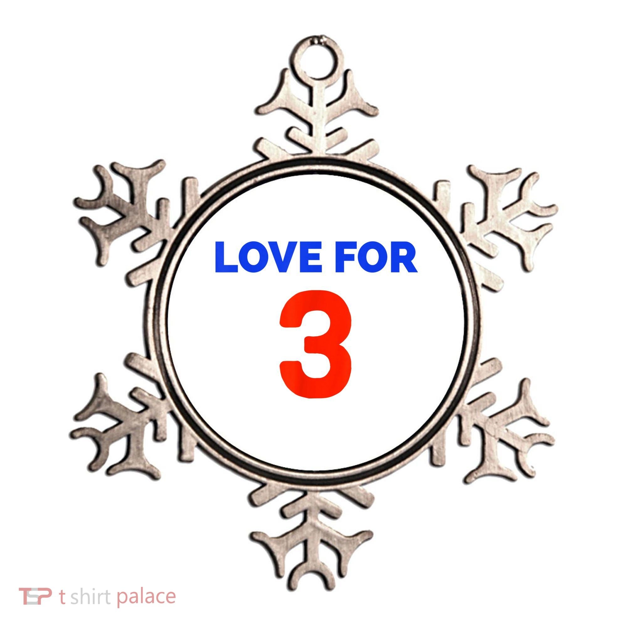 Love For 3 Football Ornament