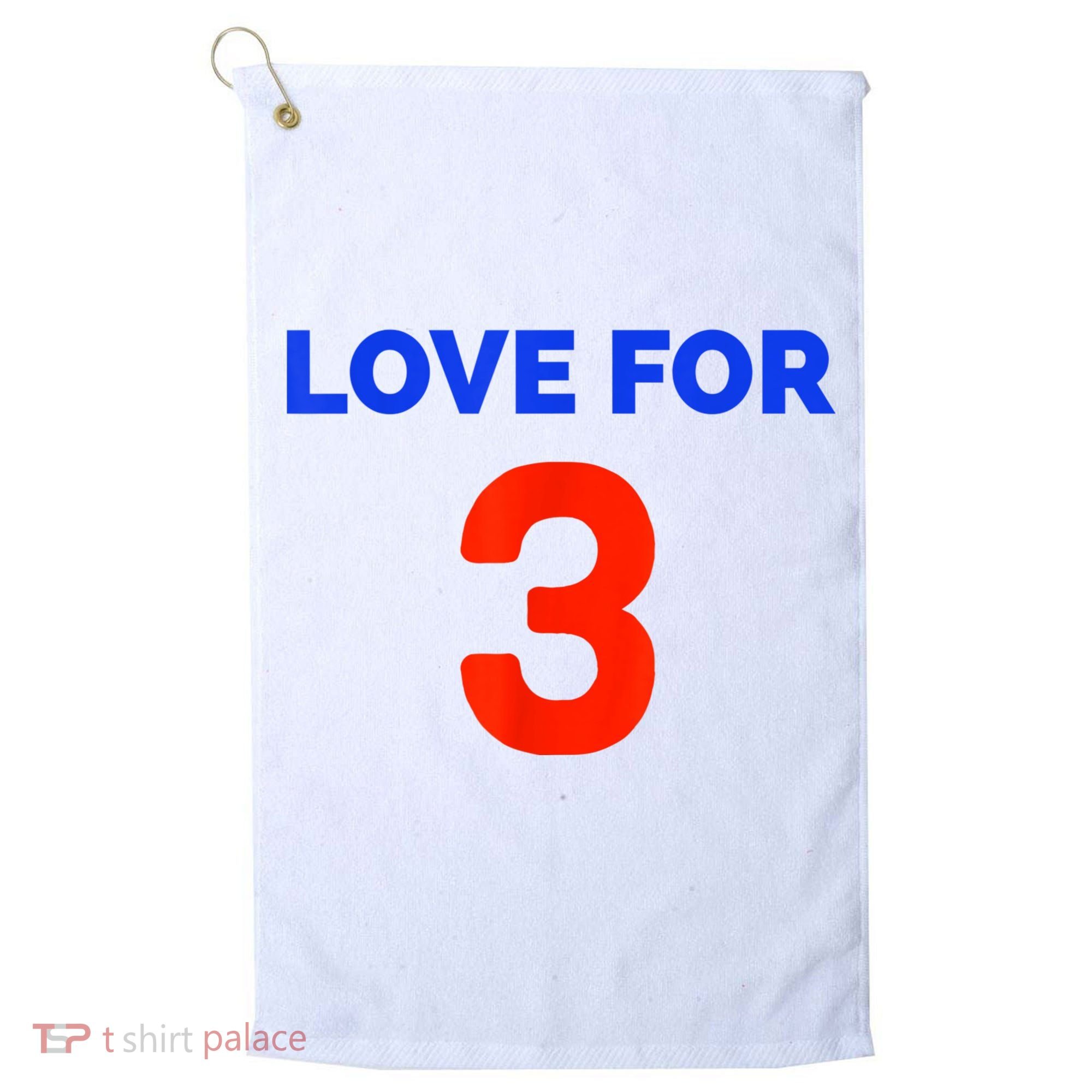 Love For 3 Football Golf Towel