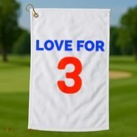 Love For 3 Football Golf Towel thumb 1