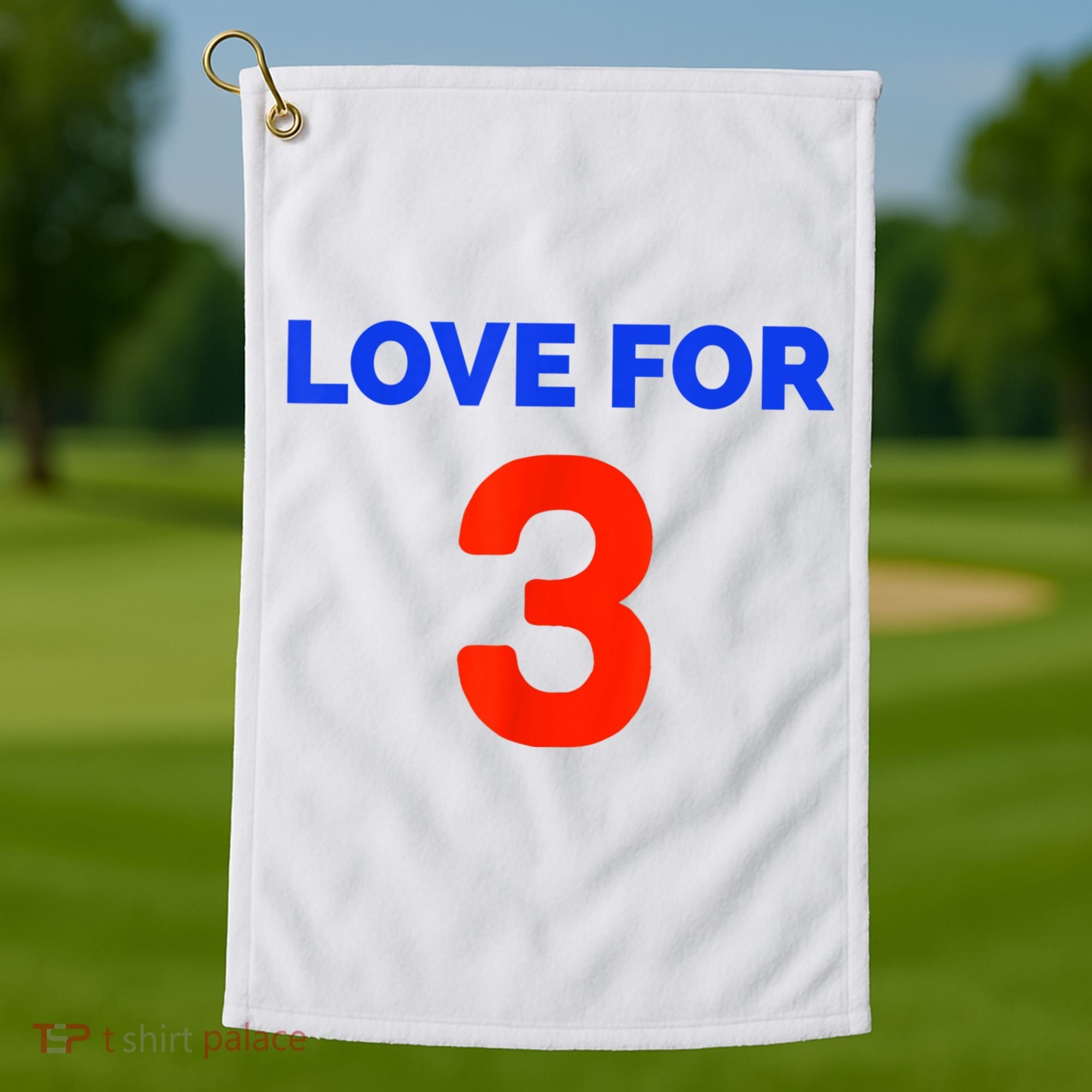 Love For 3 Football Golf Towel