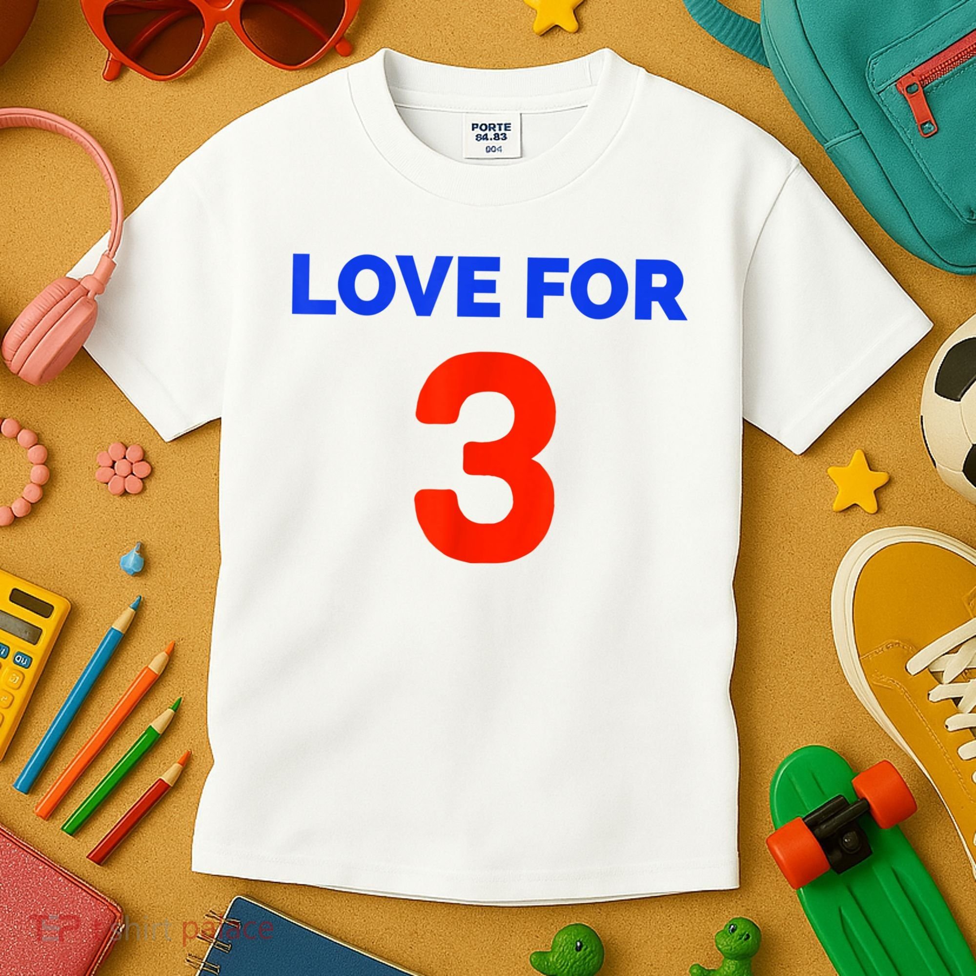 Love For 3 Football Kids T-Shirt