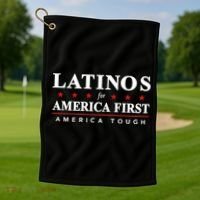 Latinos For America First America Tough Golf Towel thumb 1