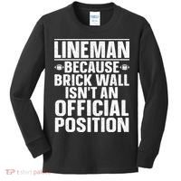 Lineman Football Art For Football Player Lineman Kids Long Sleeve Shirt thumb 0