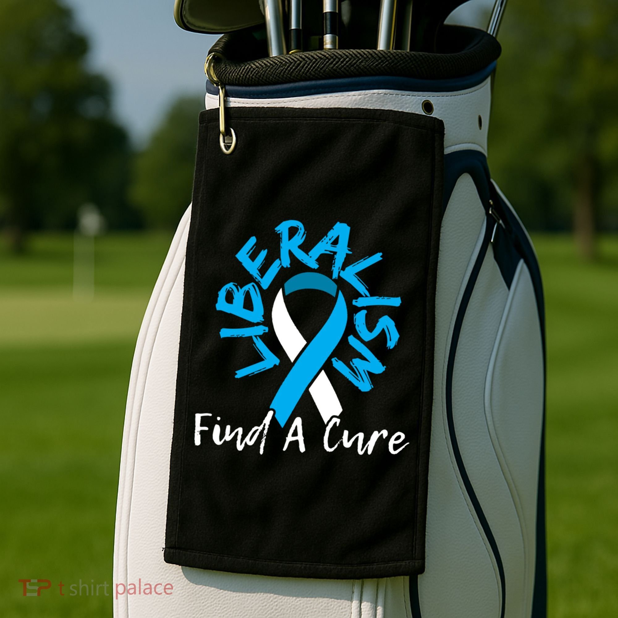 Liberalism Find A Cure Funny Conservative Republican Gift Great Gift Golf Towel