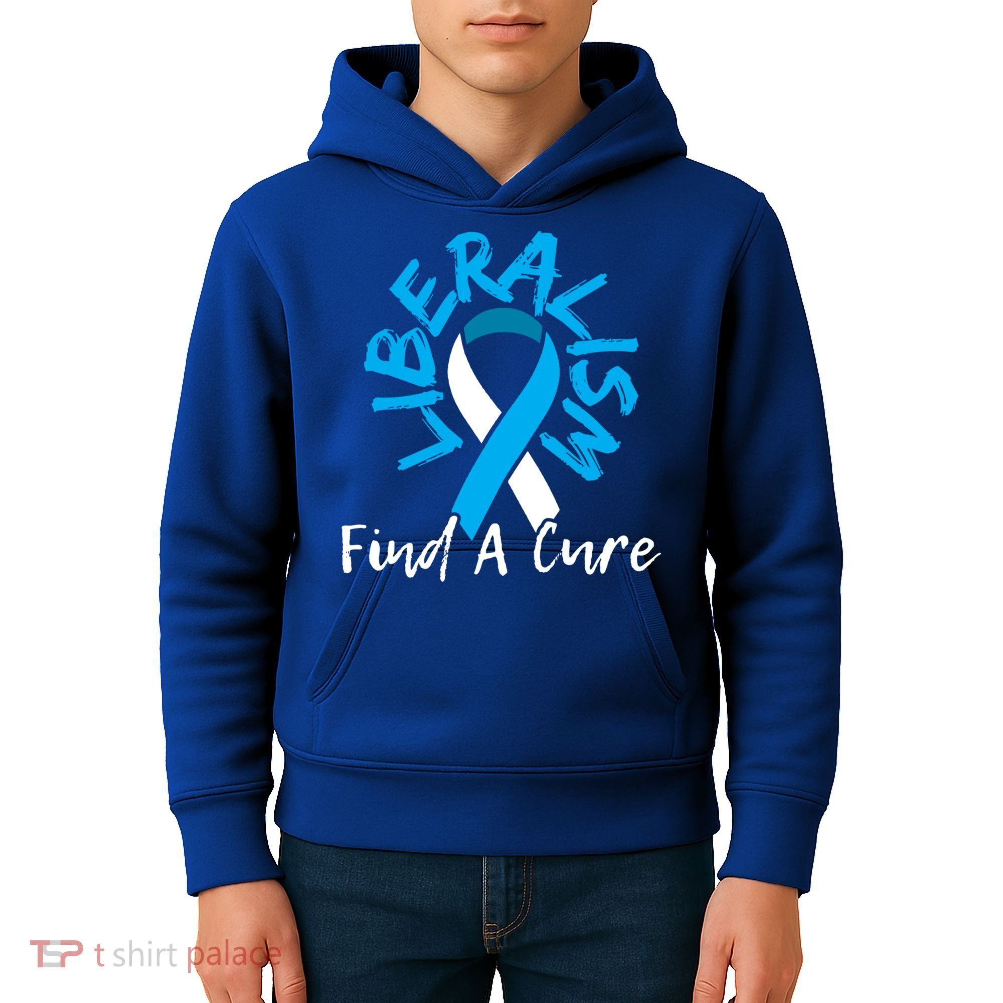 Liberalism Find A Cure Funny Conservative Republican Gift Great Gift Kids Hoodie