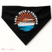 Lake Friends Boating Ing Summer Pontoon Boat Dad Mom Gift USA-Made Doggie Bandana thumb 0