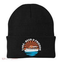 Lake Friends Boating Ing Summer Pontoon Boat Dad Mom Gift Beanie thumb 0