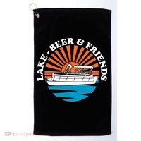 Lake Friends Boating Ing Summer Pontoon Boat Dad Mom Gift Golf Towel thumb 0
