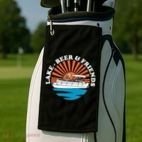 Lake Friends Boating Ing Summer Pontoon Boat Dad Mom Gift Golf Towel thumb 2