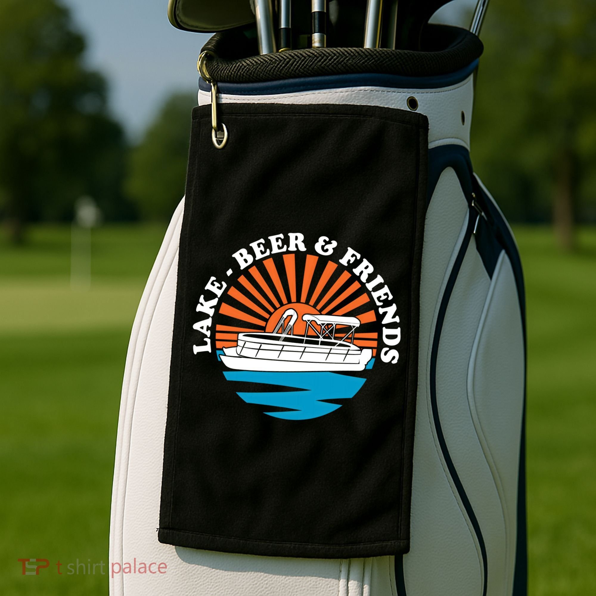 Lake Friends Boating Ing Summer Pontoon Boat Dad Mom Gift Golf Towel