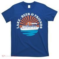 Lake Friends Boating Ing Summer Pontoon Boat Dad Mom Gift T-Shirt thumb 0