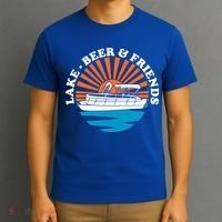 Lake Friends Boating Ing Summer Pontoon Boat Dad Mom Gift T-Shirt thumb 3