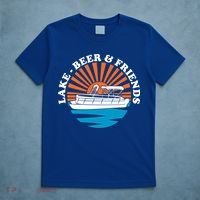 Lake Friends Boating Ing Summer Pontoon Boat Dad Mom Gift T-Shirt thumb 5