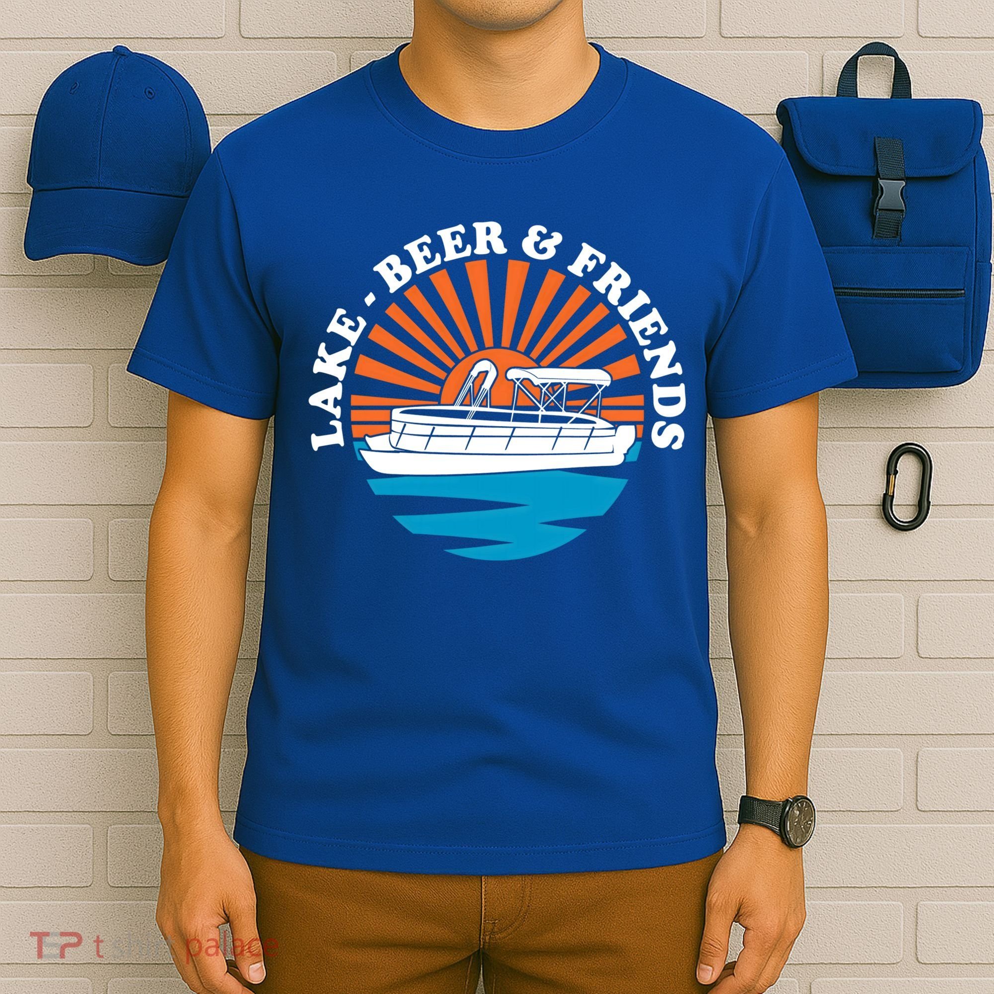 Lake Friends Boating Ing Summer Pontoon Boat Dad Mom Gift T-Shirt