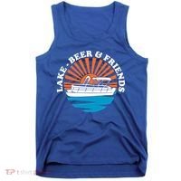 Lake Friends Boating Ing Summer Pontoon Boat Dad Mom Gift Tank Top thumb 0