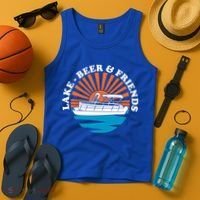 Lake Friends Boating Ing Summer Pontoon Boat Dad Mom Gift Tank Top thumb 4