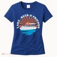 Lake Friends Boating Ing Summer Pontoon Boat Dad Mom Gift Women's T-Shirt thumb 0