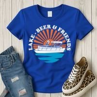 Lake Friends Boating Ing Summer Pontoon Boat Dad Mom Gift Women's T-Shirt thumb 3