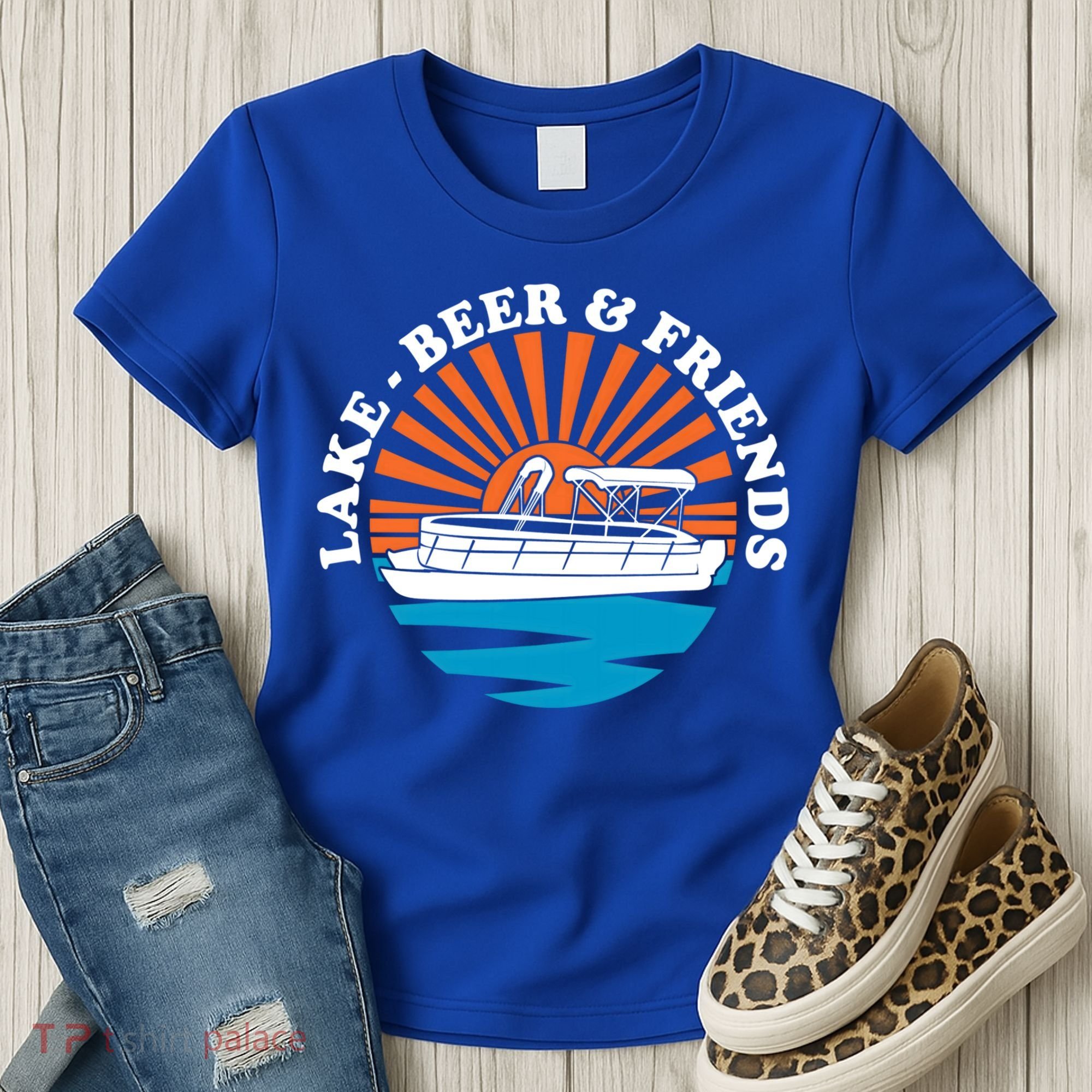 Lake Friends Boating Ing Summer Pontoon Boat Dad Mom Gift Women's T-Shirt