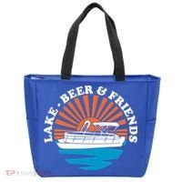 Lake Friends Boating Ing Summer Pontoon Boat Dad Mom Gift Tote Bag thumb 0