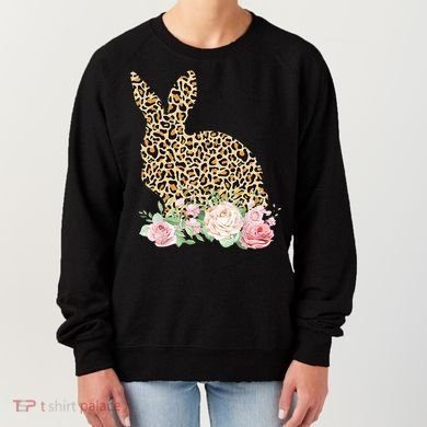 Leopard Floral Bunny Women's Sweatshirt