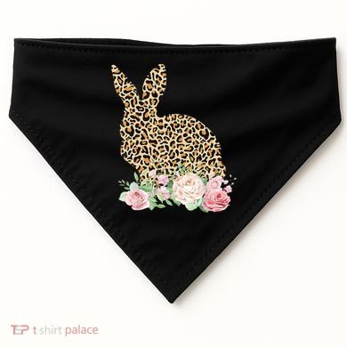 Leopard Floral Bunny USA-Made Doggie Bandana