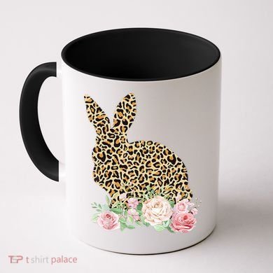 Leopard Floral Bunny Coffee Mug