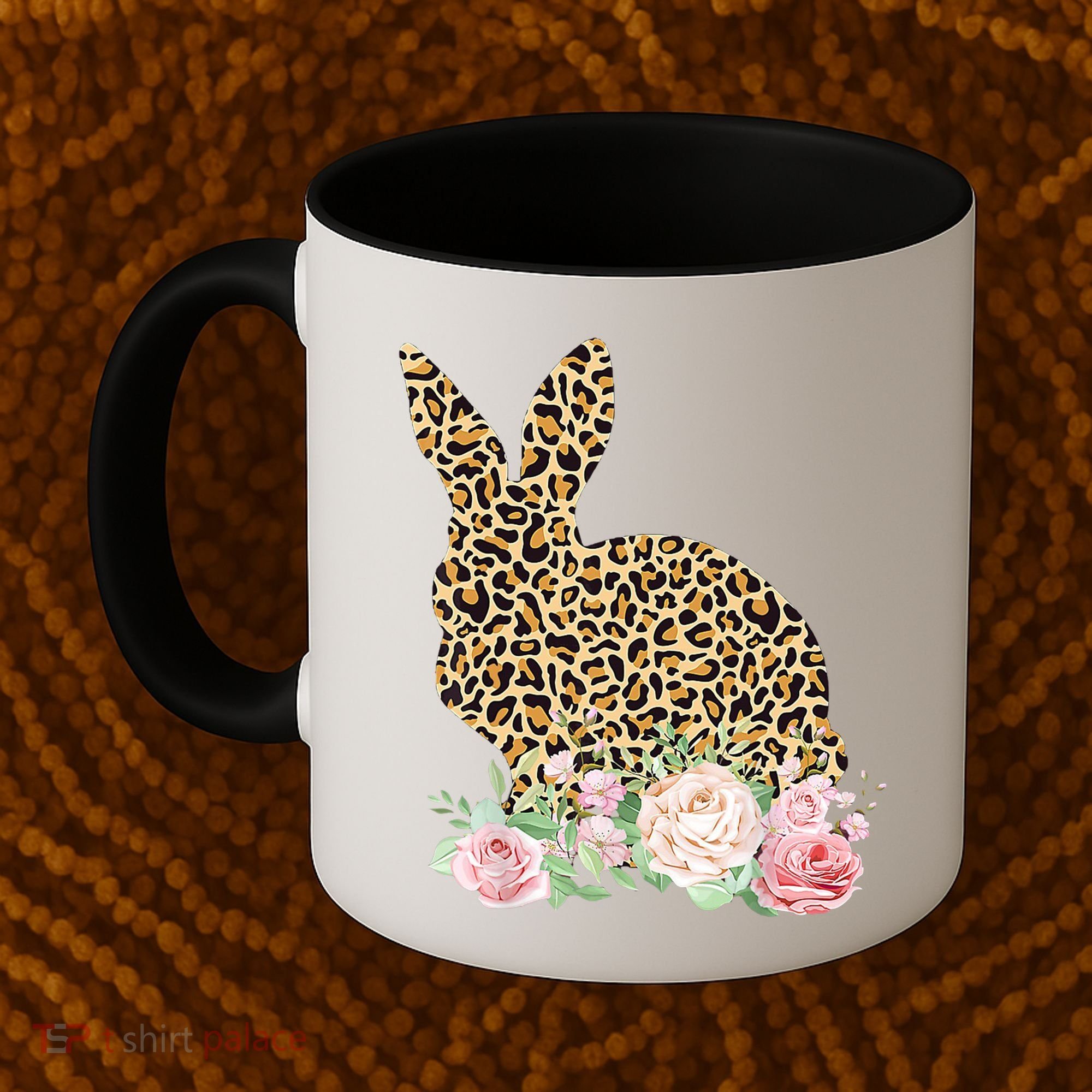 Leopard Floral Bunny Coffee Mug