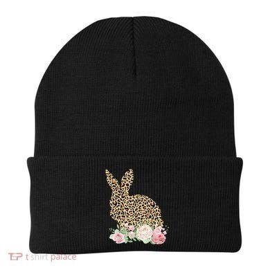 Leopard Floral Bunny Beanie