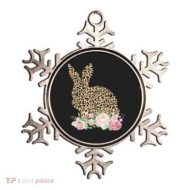 Leopard Floral Bunny Ornament