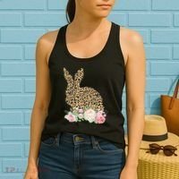 Leopard Floral Bunny Women's Tank Top thumb 2