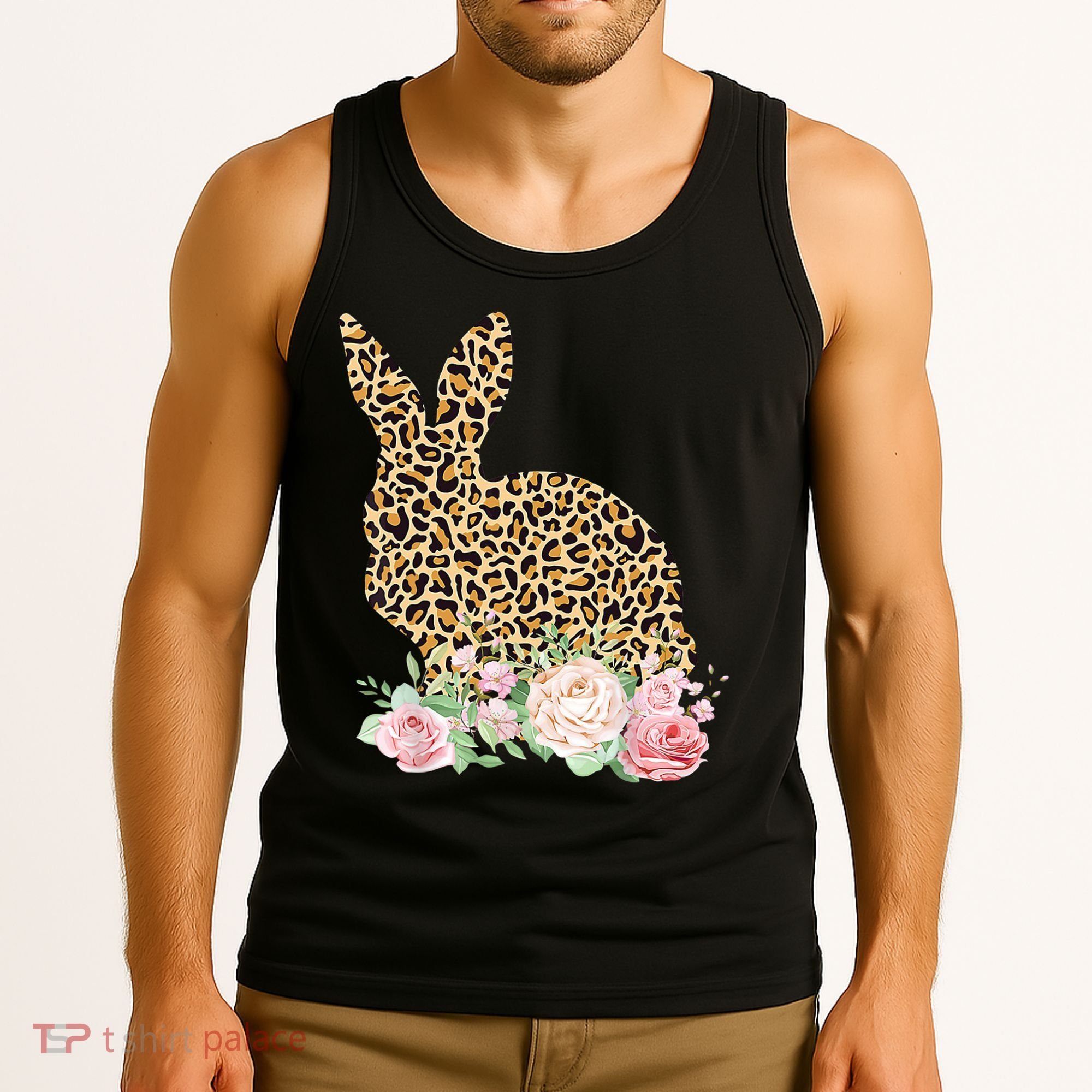 Leopard Floral Bunny Tank Top
