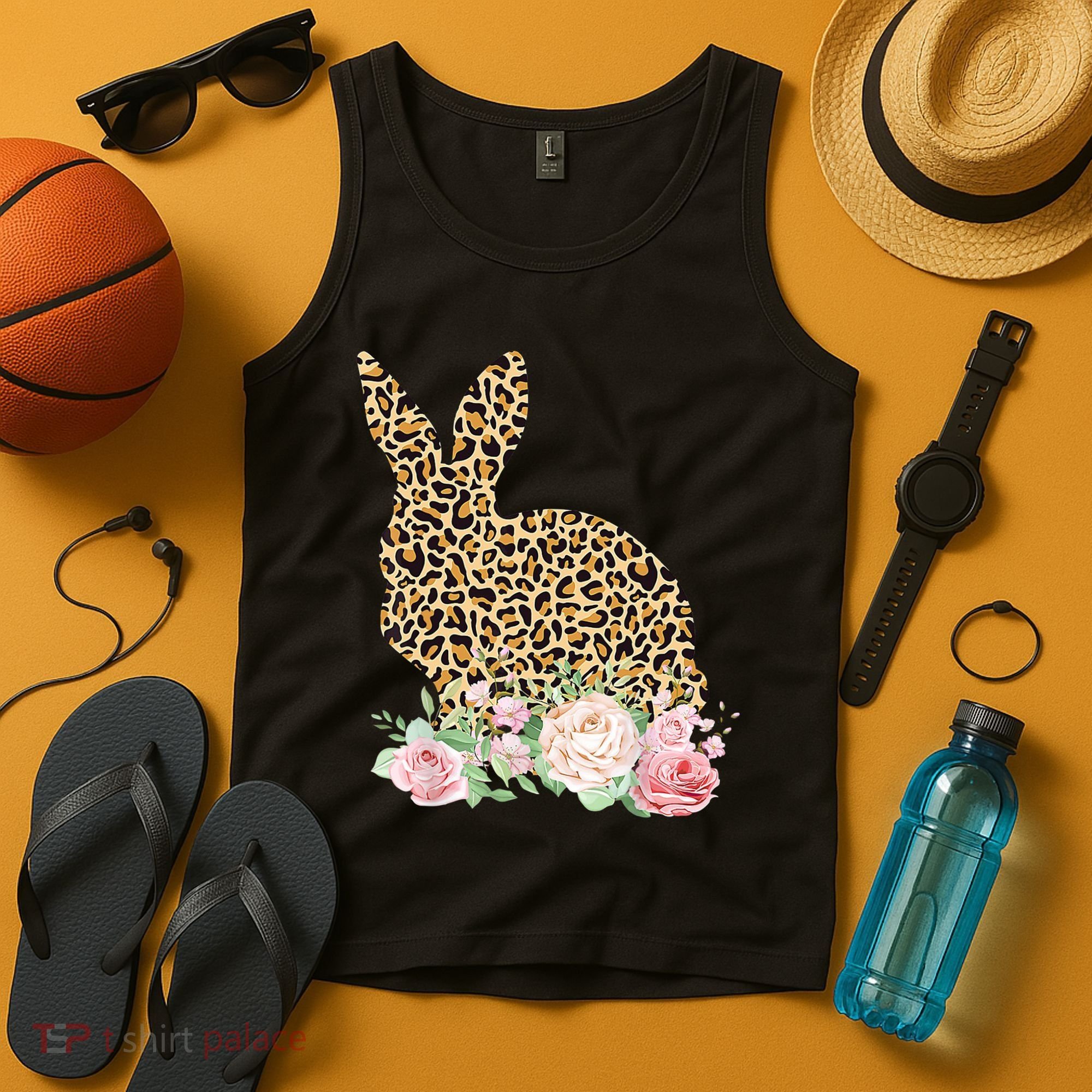 Leopard Floral Bunny Tank Top