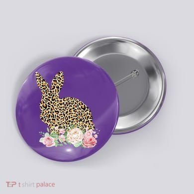 Leopard Floral Bunny Button