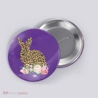 Leopard Floral Bunny Button thumb 0