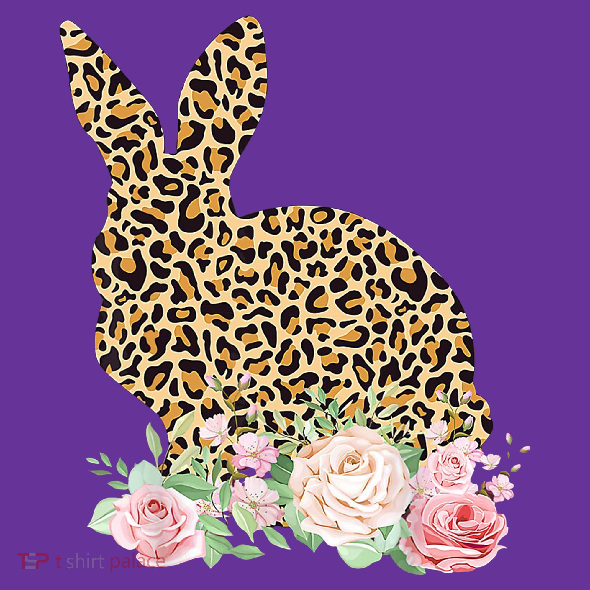 Leopard Floral Bunny Button